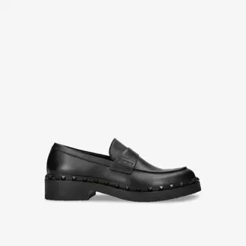 Кожаные лоферы rockstud с шипами Valentino Garavani, черный