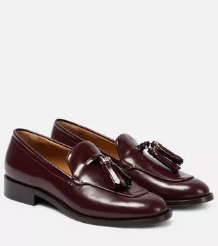 Кожаные лоферы с кисточками Max Mara, коричневый