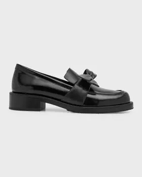 Кожаные лоферы Sofia Bold с бантом Stuart Weitzman, цвет Black