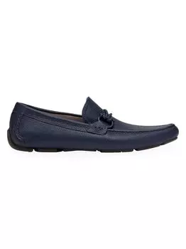 Кожаные мокасины 4 спереди FERRAGAMO, синий