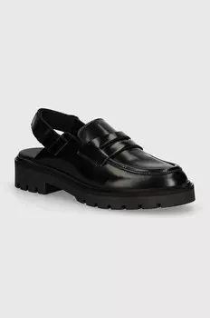 Кожаные мокасины COMBAT SLING MULE LTH Calvin Klein Jeans, черный