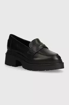 Кожаные мокасины FINDA Guess, черный