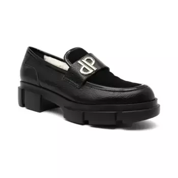 Кожаные мокасины Pollini, черный