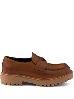 Кожаные мокасины Prada, коричневый