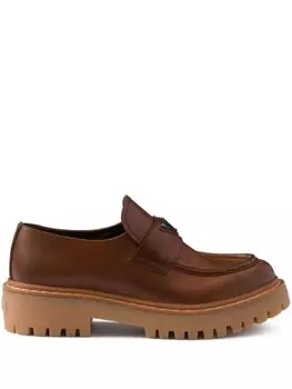 Кожаные мокасины Prada, коричневый