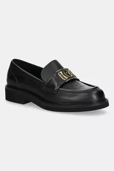 Кожаные мокасины SHUTTLE Guess, черный