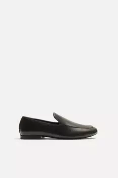 Кожаные мокасины ZARA, коричневый