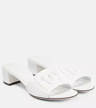 Кожаные мюли DG Dolce&Gabbana, белый