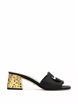 Кожаные мюли Interlocking G Gucci, черный
