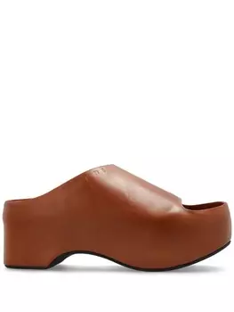 Кожаные мюли Marni, коричневый