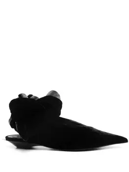 Кожаные мюли с узлом Mugler, черный