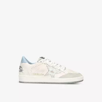 Кожаные низкие кеды ball star с аппликацией в виде звезд Golden Goose, белый