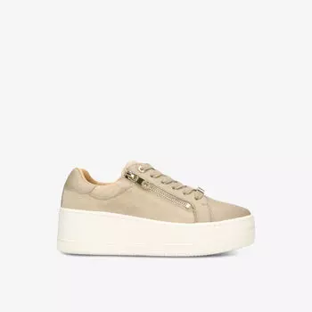Кожаные низкие кеды Connected Zip Carvela, бежевый