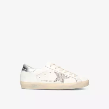 Кожаные низкие кеды Hi Star 10622 с блестками Golden Goose, белый