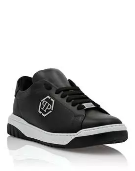 Кожаные низкие кеды Skull&Bones PHILIPP PLEIN, черный