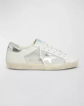 Кожаные низкие кеды Super Star Mix Golden Goose, цвет Optic White Silver Gold