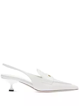 Кожаные пенни-лоферы Miu Miu, белый