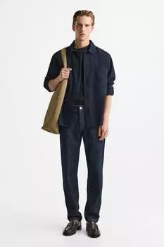 Кожаные пенни-лоферы ZARA, коричневый