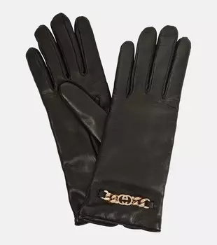 Кожаные перчатки gg Gucci, черный