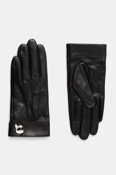 Кожаные перчатки Karl Lagerfeld, черный