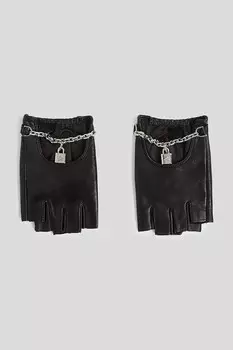 Кожаные перчатки Karl Lagerfeld, черный
