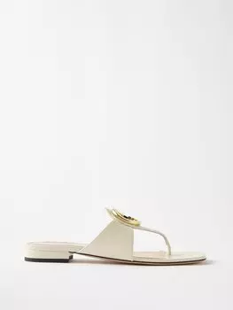 Кожаные сандалии blondie Gucci, бежевый