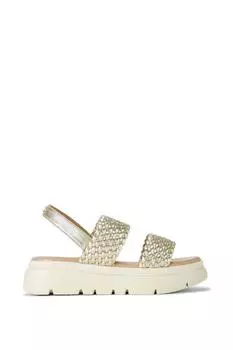 Кожаные сандалии Krypton Weave Carvela, металлик
