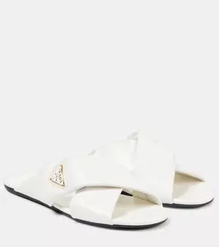 Кожаные сандалии Prada, белый