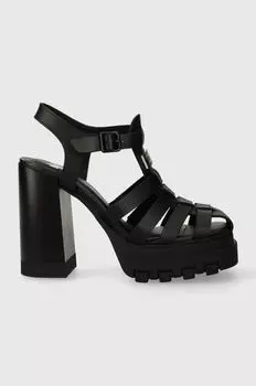Кожаные сандалии TJW HEEL FISHERMAN SANDAL Tommy Jeans, черный