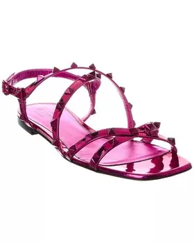 Кожаные сандалии Valentino Rockstud, розовый