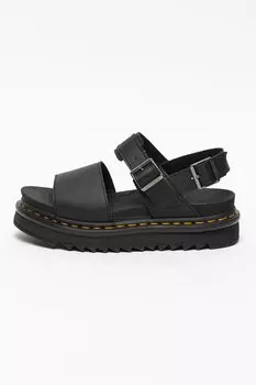 Кожаные сандалии Voss на плоской платформе Dr Martens, черный