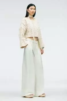 Кожаные сандалии ZARA, белый