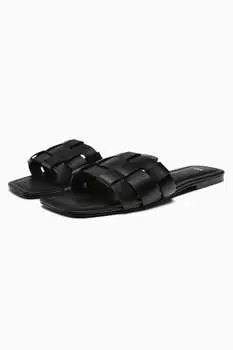 Кожаные сандалии ZARA, черный