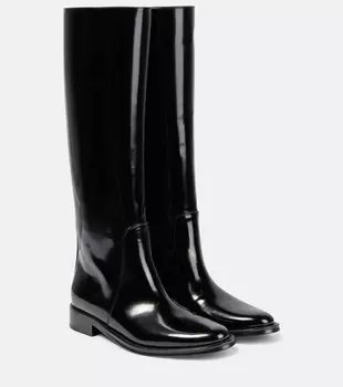 Кожаные сапоги до колена Hunt Saint Laurent, черный