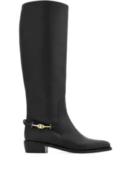 Кожаные сапоги Ferragamo, черный