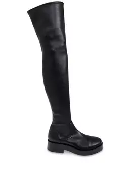 Кожаные сапоги выше колена Casadei, черный