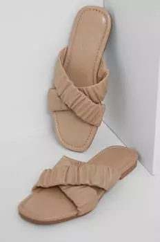 Кожаные шлепанцы Answear Lab, бежевый