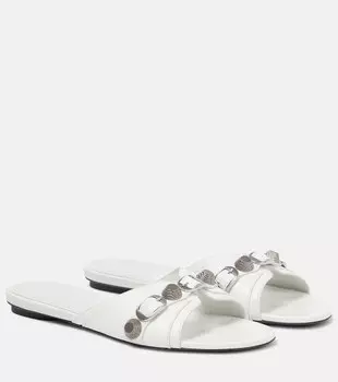 Кожаные шлепанцы Cagole Balenciaga, белый