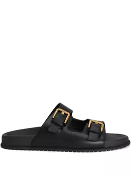 Кожаные шлепанцы Dolce & Gabbana, черный