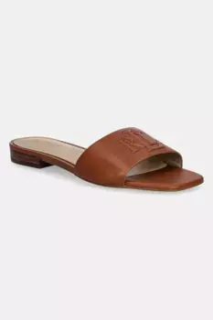 Кожаные шлепанцы Everley Sld Lauren Ralph Lauren, коричневый