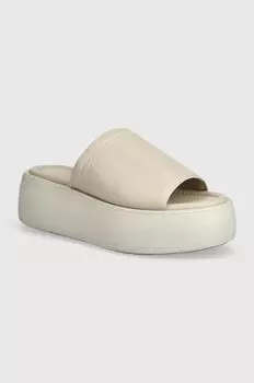 Кожаные шлепанцы Flatform Slide Lth Calvin Klein, бежевый