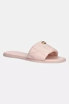 Кожаные шлепанцы Holly Coach, розовый