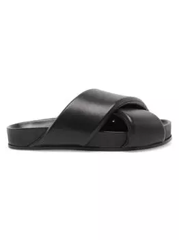Кожаные шлепанцы Jil Sander, черный