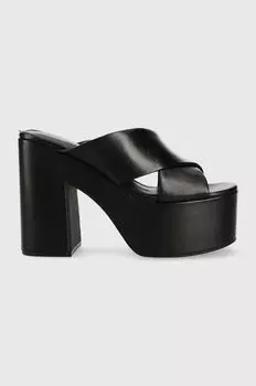 Кожаные шлепанцы LANTZ2 Guess, черный