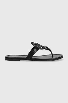 Кожаные шлепанцы Miller Pave Tory Burch, черный