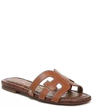 Кожаные шлепанцы на плоской подошве Sam Edelman для девочек (для малышей), коричневый