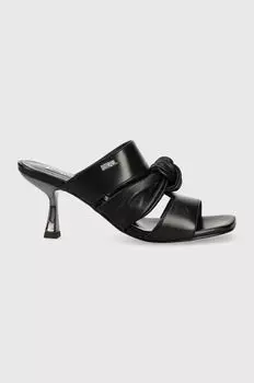 Кожаные шлепанцы PANACHE Karl Lagerfeld, черный