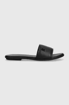 Кожаные шлепанцы POP COLOR MULE SANDAL Tommy Hilfiger, черный