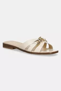 Кожаные шлепанцы REALLA Guess, бежевый