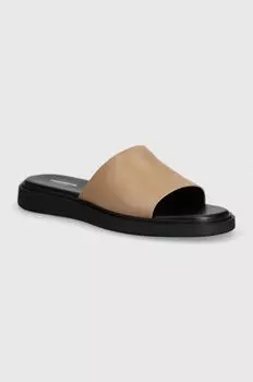 Кожаные шлепанцы Vagabond Shoemakers, бежевый
